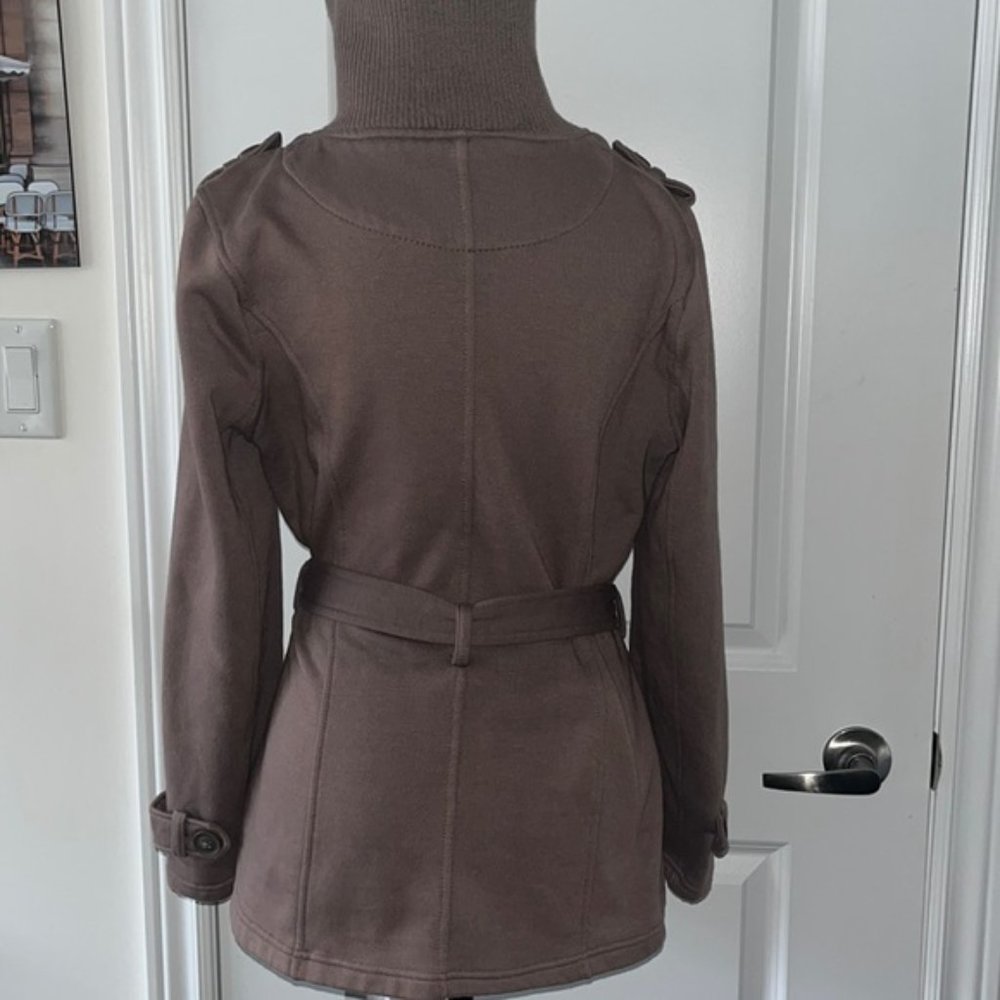 Mossimo Belted Taupe Fleece Lined Double Breasted Jacket Size M - Picture 5 of 8